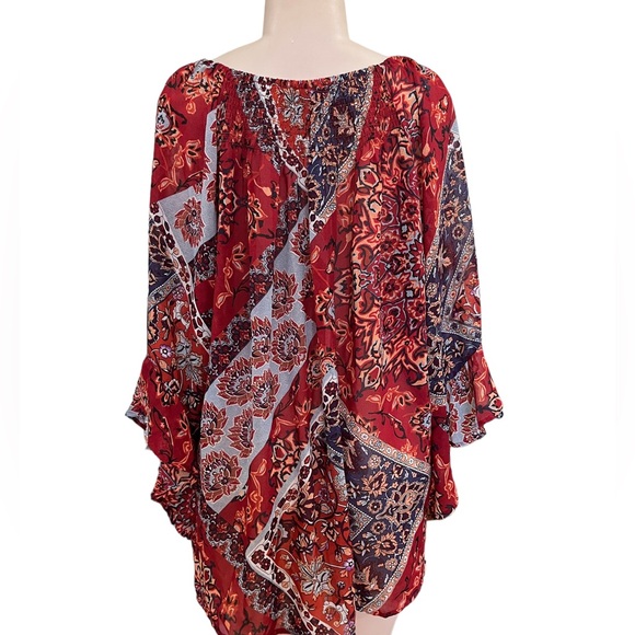 CB BOHO Floral Sheer Top Lightweight - Picture 8 of 9